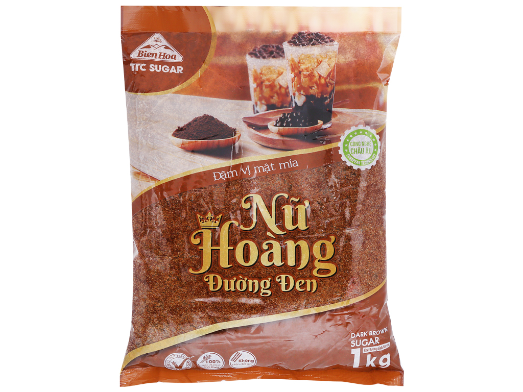 [Túi 1 Kg] ĐƯỜNG ĐEN (Đường mật mía) [VN] Nữ Hoàng BIÊN HÒA Dark Brown Sugar (halal) (bph-hk)