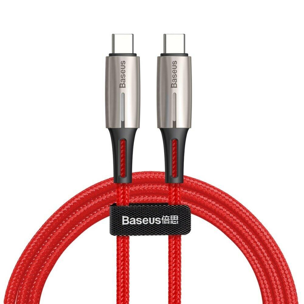 Baseus 2m water drop-shaped lamp type-c pd2.0 60w double flash charge data cable