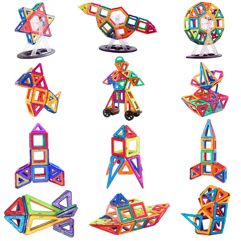 Đồ chơi nam châm lắp ghép MAGNETIC  ( loại 136 MẢNH size lớn)