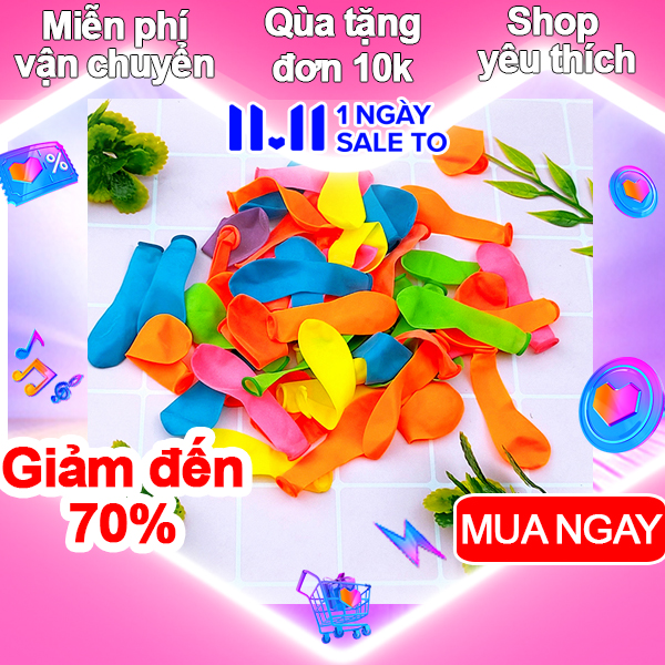 Túi 100 bong bóng nhỏ đủ màu bong bóng sinh nhật bong bóng trang trí đẹp bong bóng đồ chơi-