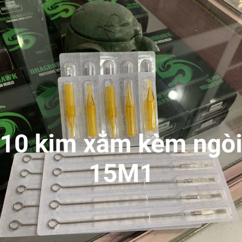 10 kim xăm 15M1 kèm ngòi..giá 99k/10 kim+ngòi (kim ngang đánh bóng)
