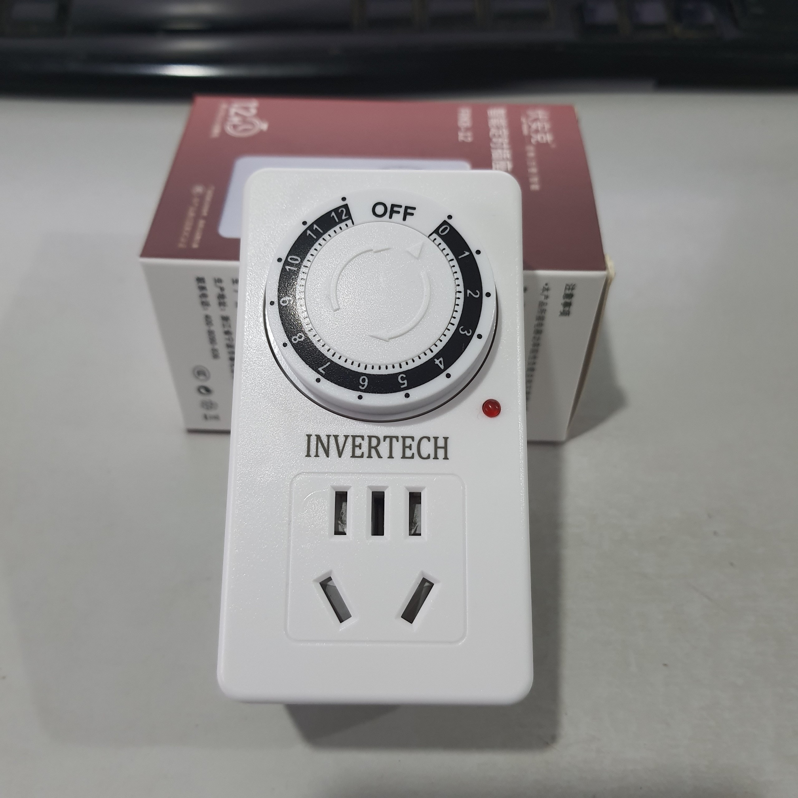 Ổ cắm hẹn giờ đếm ngược INVERTECH 10A 2500W hẹn từ 15 phút đến 11h ổ cắm hẹn giờ lùi ổ cắm hẹn giờ tắt o cam hen gio co timer hen gio cong tac hen gio