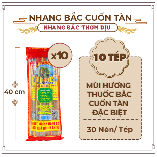 Nhang Bắc Thơm Êm Dịu Siêu Cuốn Tàn Thiên Lộc  - Gói 10 Tép 300 Nén