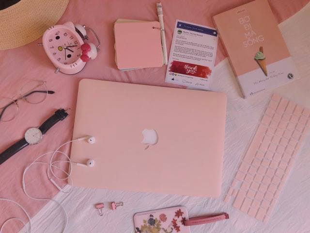 Combo Case ,Ốp + Phủ Phím Macbook Hồng Pastel ( Tặng Nút Chống Bụi )