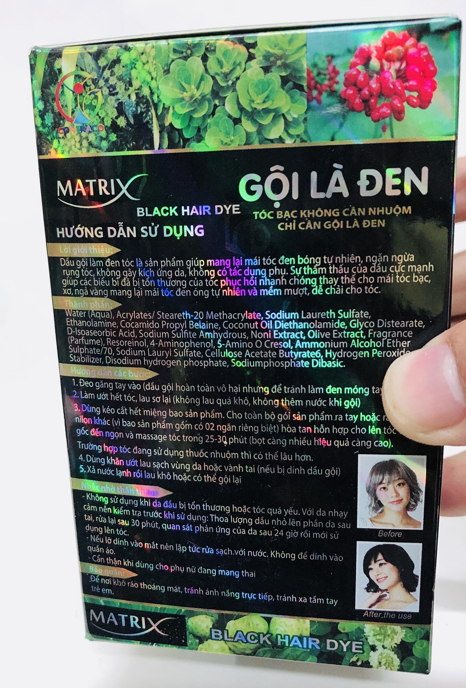 black hair dye matrix