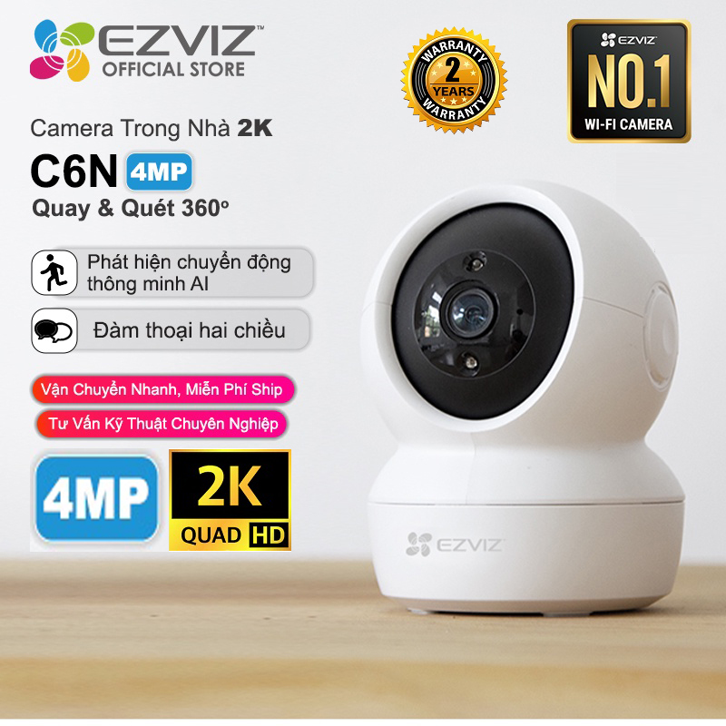 Camera WIFI Không Dây EZVIZ C6N 4MP 2K - Siêu nét