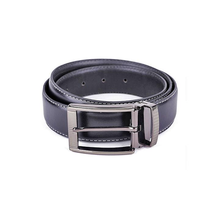 Thắt lưng nam da bò viền chỉ màu đen HK4129