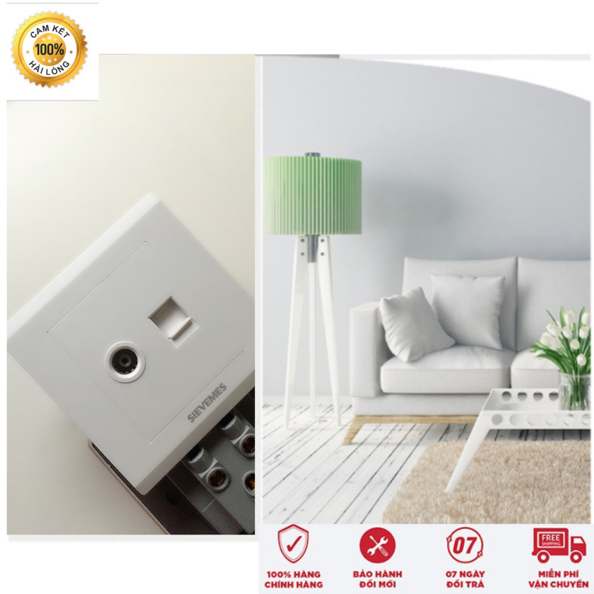 Ổ cắm ti vi, ổ cắm mạng mặt vuông PVC chống cháy nổ toàn thân