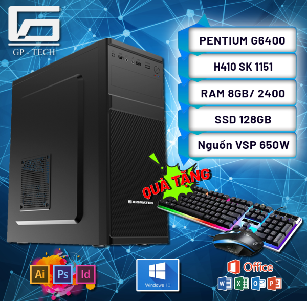 Bảng giá Máy bộ văn phòng H410 / G6400 / SSD 128GB Học Tập - Giải Trí - Làm OFFICE Phong Vũ