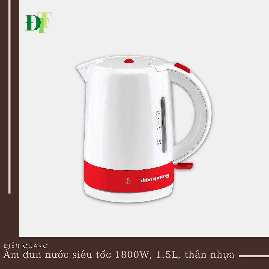 Ấm đun nước siêu tốc Điện Quang ĐQ EKT03 1815 ( 1800W, 1.5L, thân nhựa )