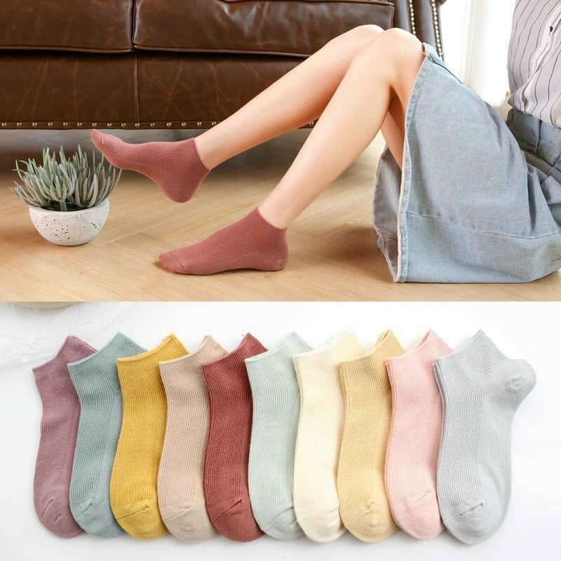Set 10 Đôi Tất Len Gân Nữ Co Dãn Tốt Bền Đẹp