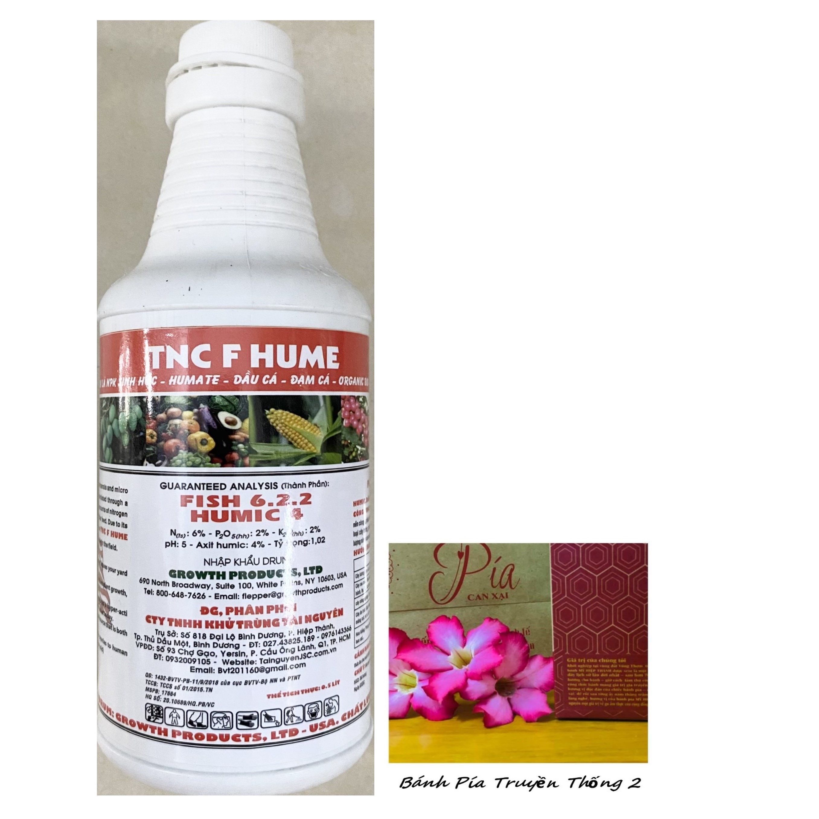 Tnc f hume - phân bón lá npk fish 6.2.2 humic 4 usa - #604a# 500ml