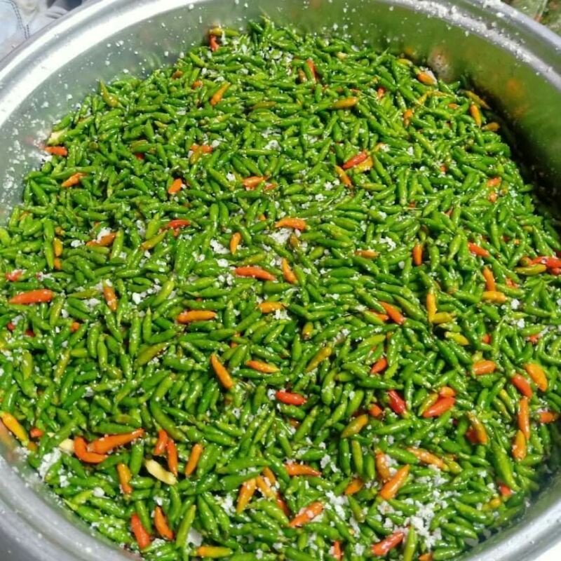 ớt thóc xanh sóc muối ( 100k/2 lọ y hình)