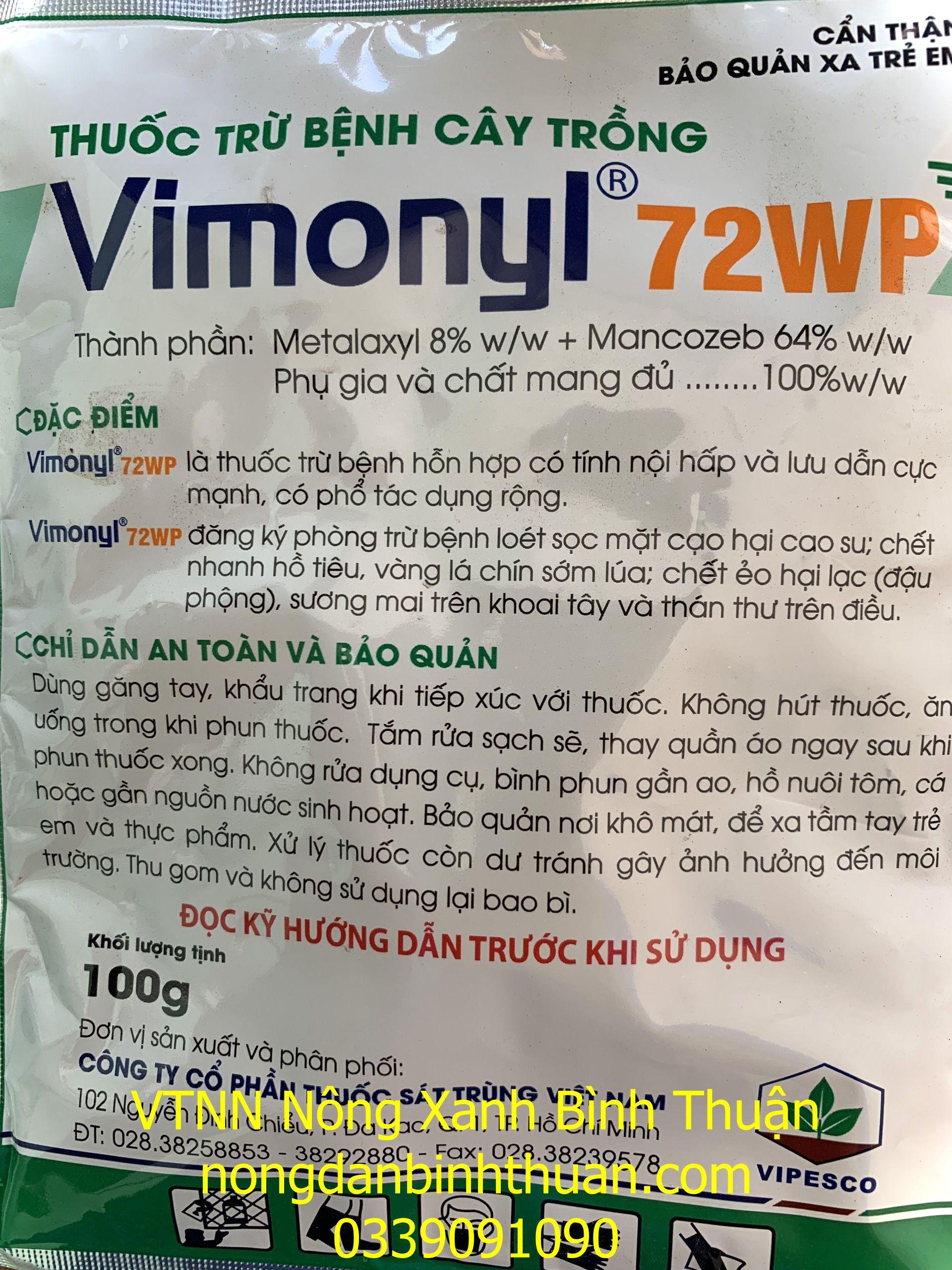 Vimonyl 72wp trừ bệnh vàng lá, đốm lá