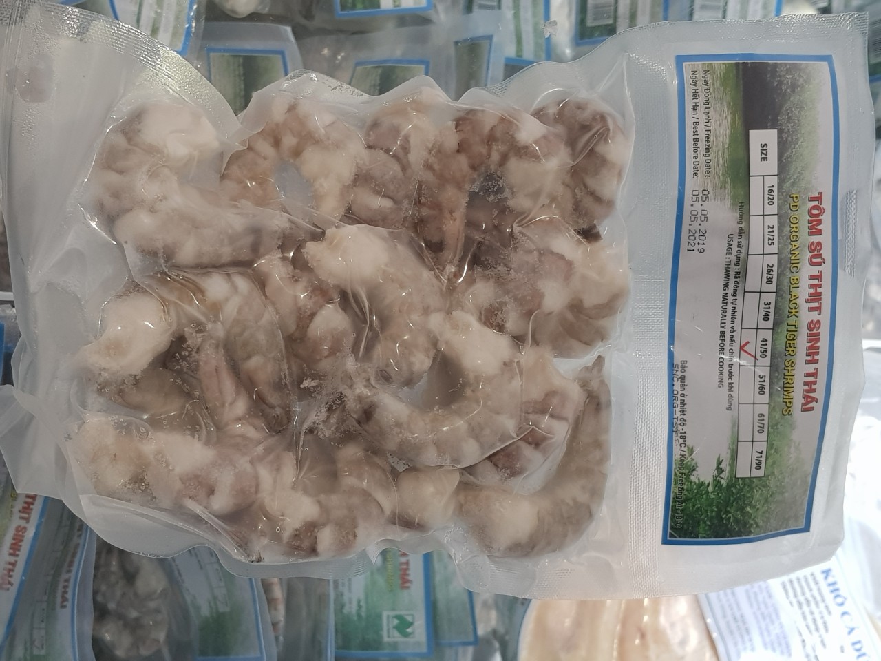 Tôm sú thịt sinh thái 250g, kích cỡ 41/50