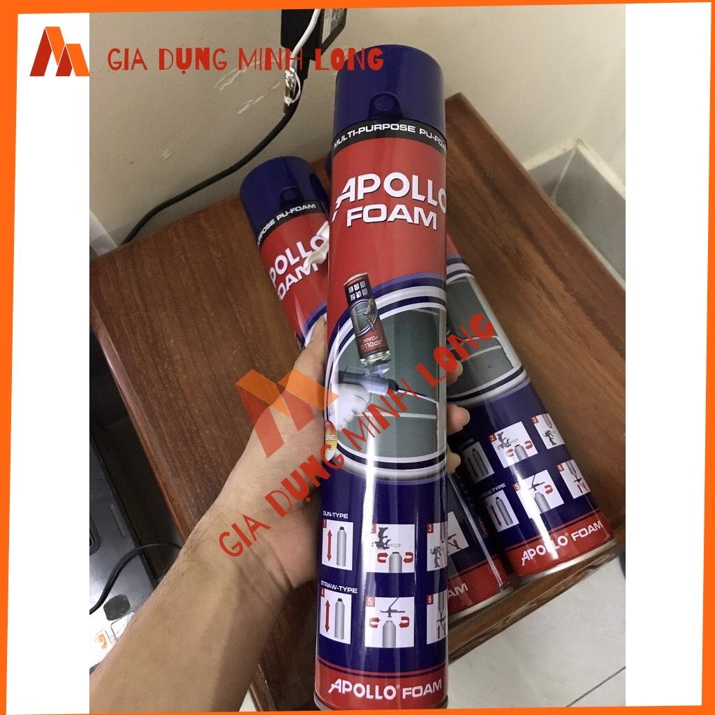 Keo bọt trương nở Apollo Foam 750ml - Keo bọt nở để lắp đặt cửa kính, điều hòa,bịt mái tôn, làm kín vết nứt tường