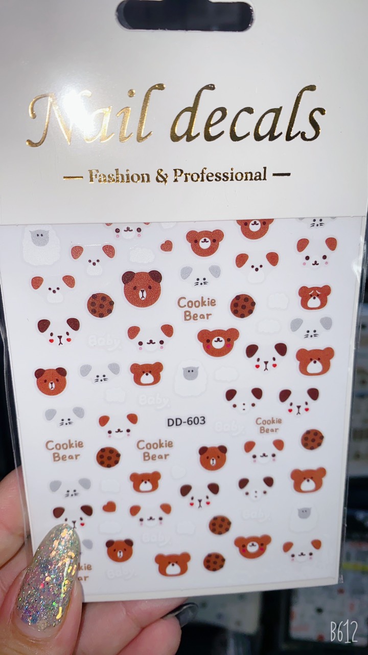 Sticker Gấu ,Miếng dán móng tay 3D nail sticker