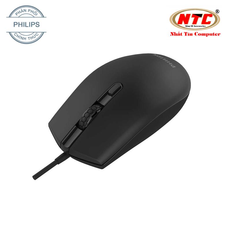 Chuột có dây siêu bền Philips SPK7204 (M204) - thích hợp dùng văn phòng (đen) - Nhất Tín Computer
