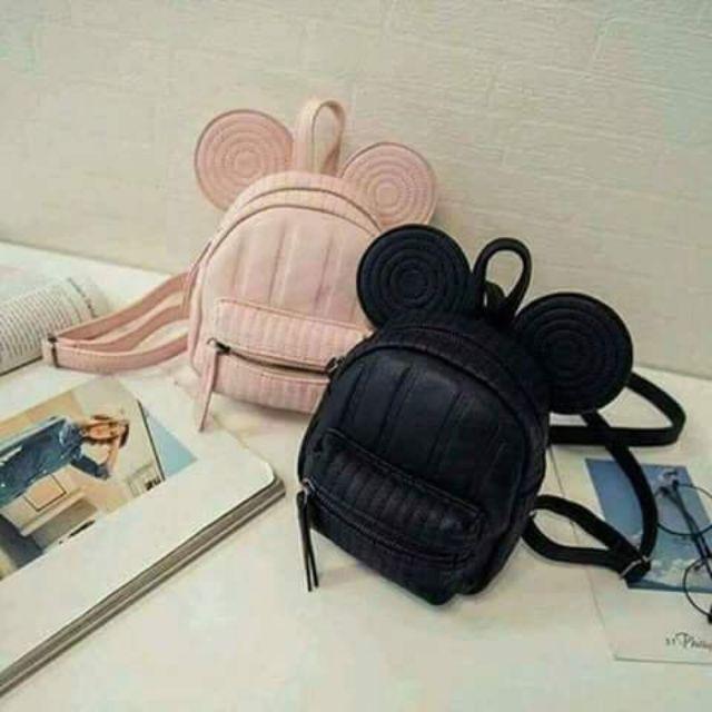 Balo thời trang nữ mini chất vải da hình chuột Mickey