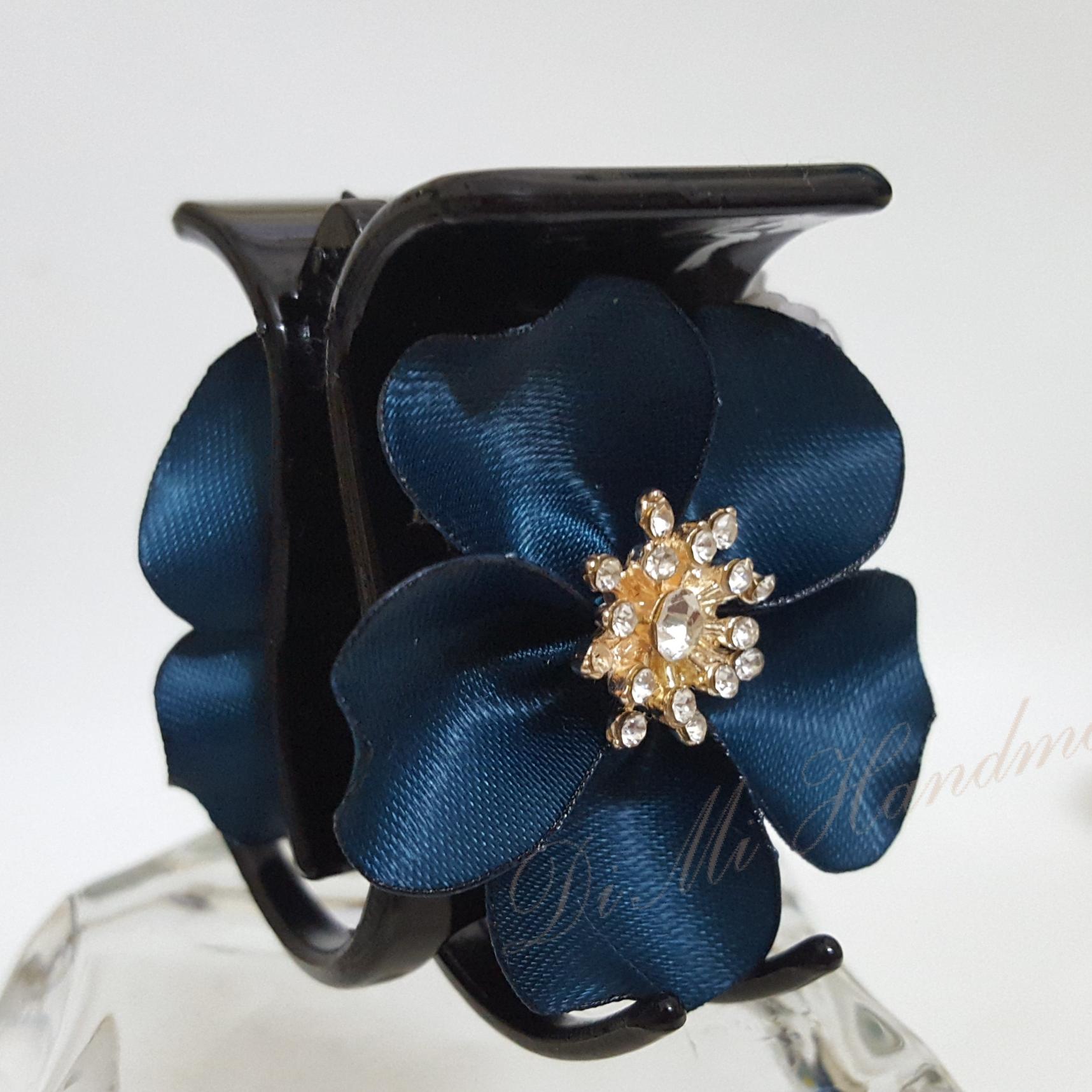 Kẹp tóc hoa handmade, kẹp càng cua 5 răng DiMi-16