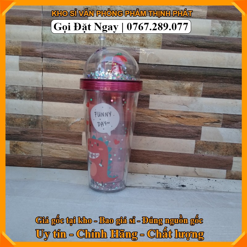 [HCM]BÌNH ĐỰNG NƯỚC KHỦNG LONG 3D CUTE 500ML