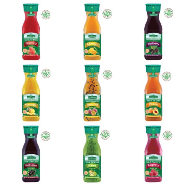 Sinh Tố Golden Farm Đào Chai 1 Lít