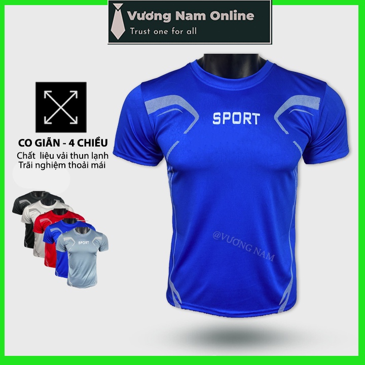 Áo thể thao nam SPORT ngắn tay cổ tròn đẹp vải thun lạnh cao cấp