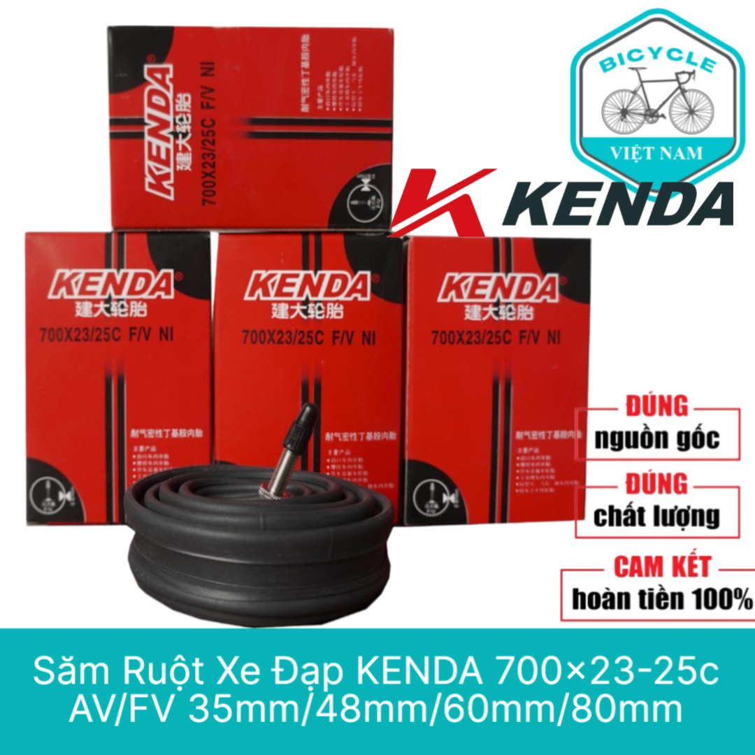 Săm ruột xe đạp kenda 700x23-25c fv 35mm/48mm/60mm/80mm