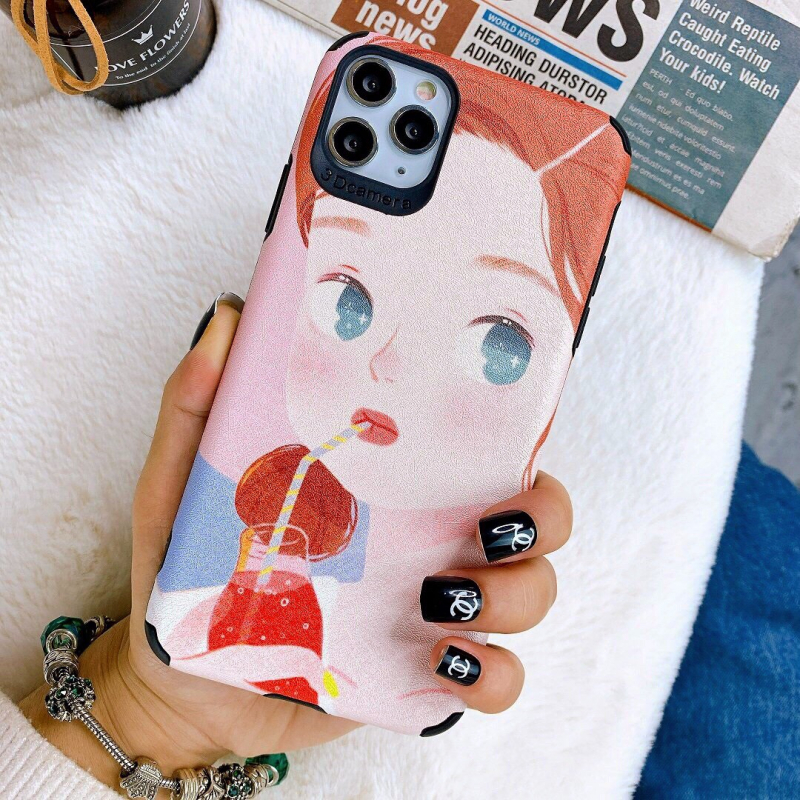 Ốp Lưng Da IMD She Drink Milk