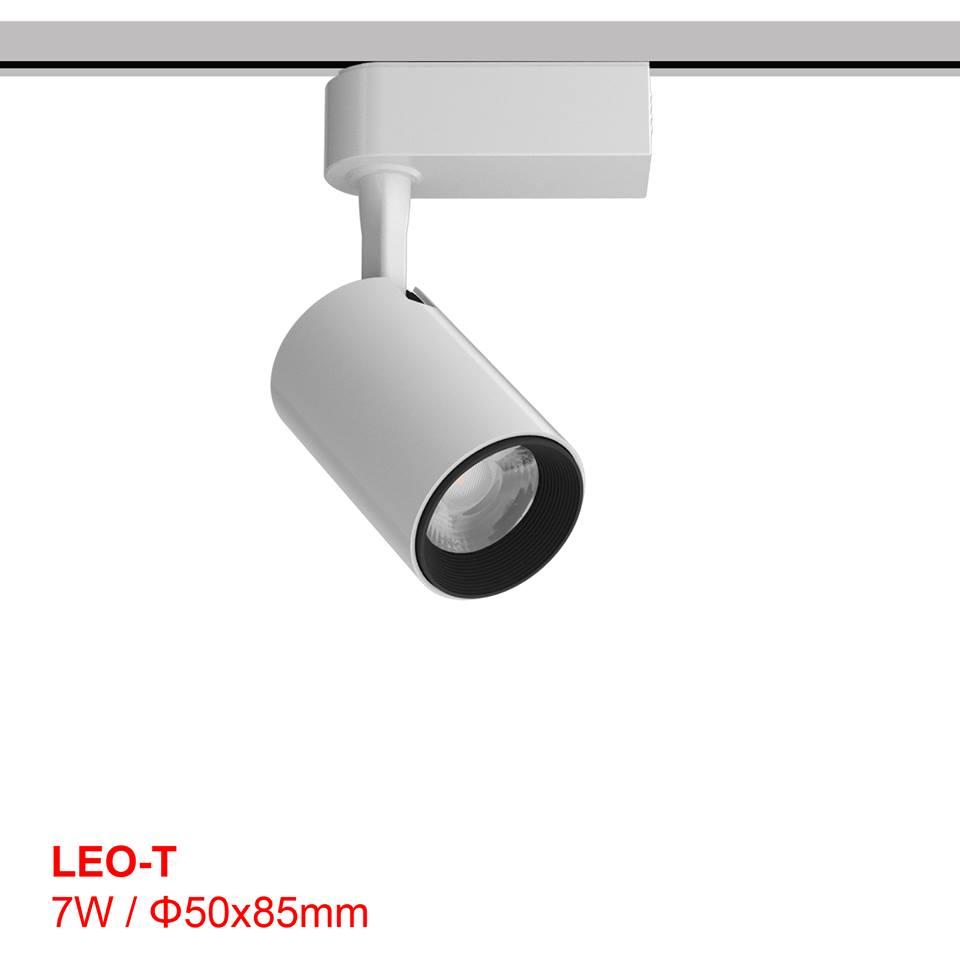 (Tặng kèm ray 1m)Combo bộ 3 Đèn Led rọi ray Leo T 7w trắng ánh sáng 3000k