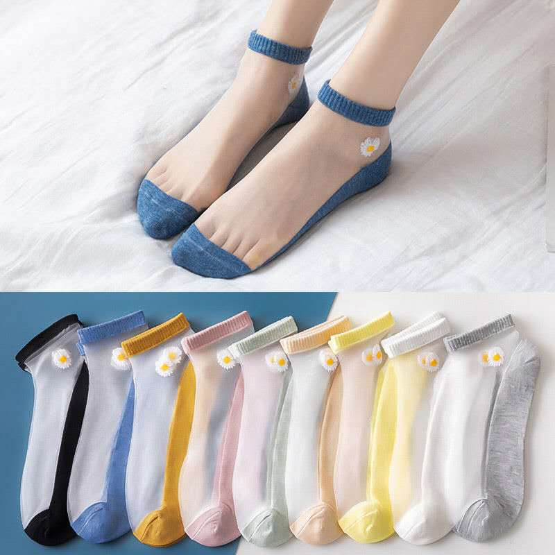 Vớ (Tất) Nữ Ngắn Lưới Hình Hoa Cúc