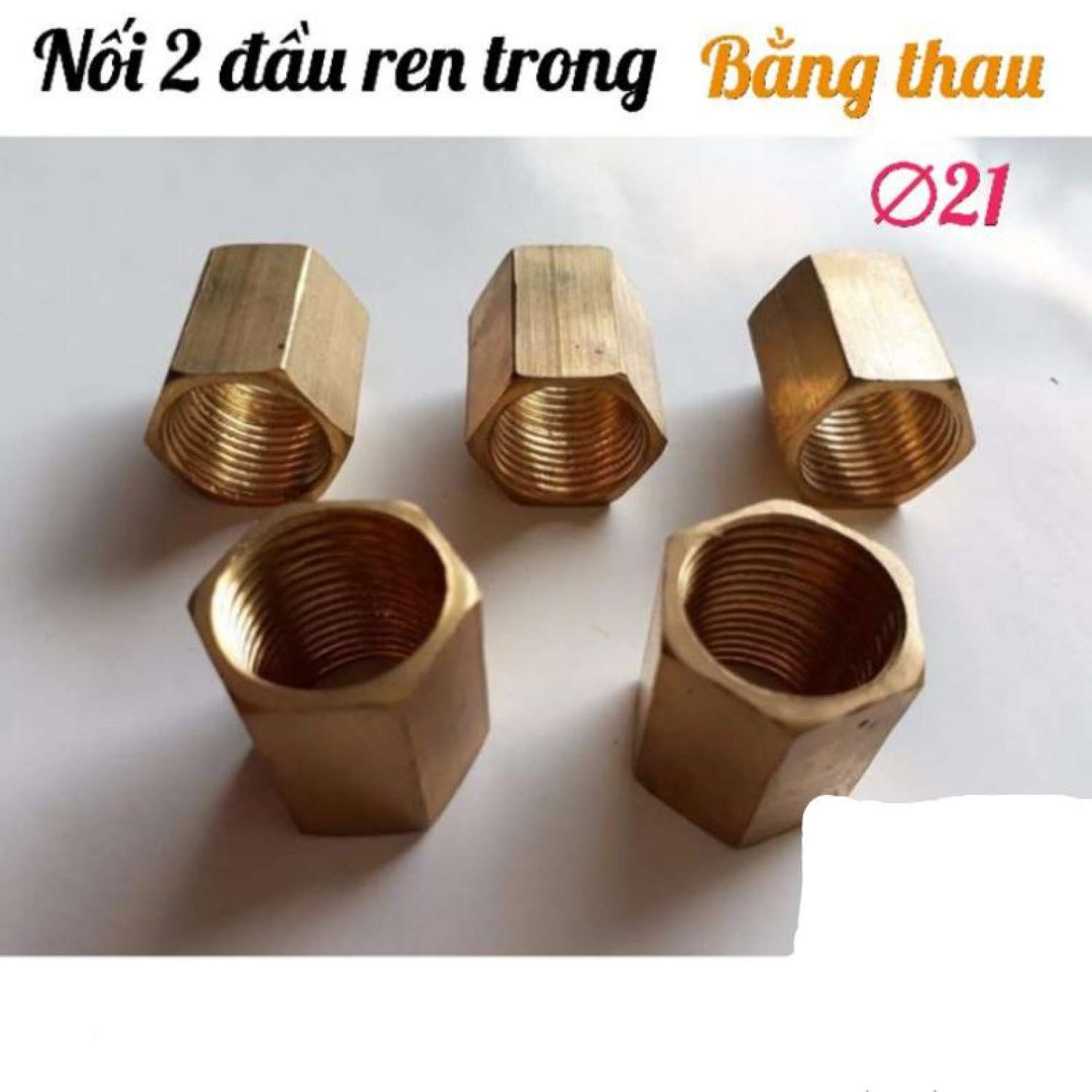 Nối 2 đầu ren trong bằng thau phi 21