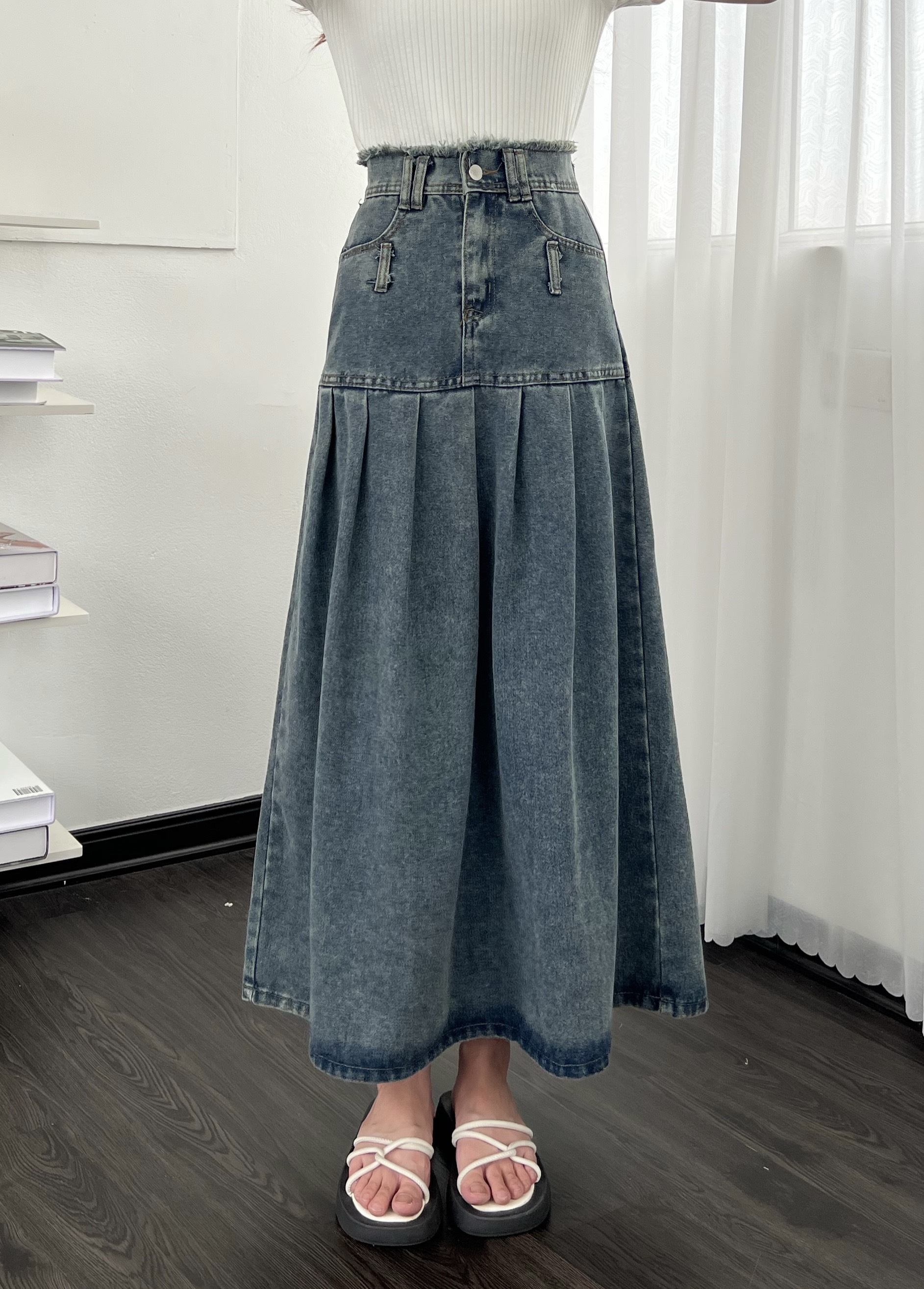 Chân váy jean dáng dài - 247storefashion - cvjeancaptuarua1321.1326_p11k5