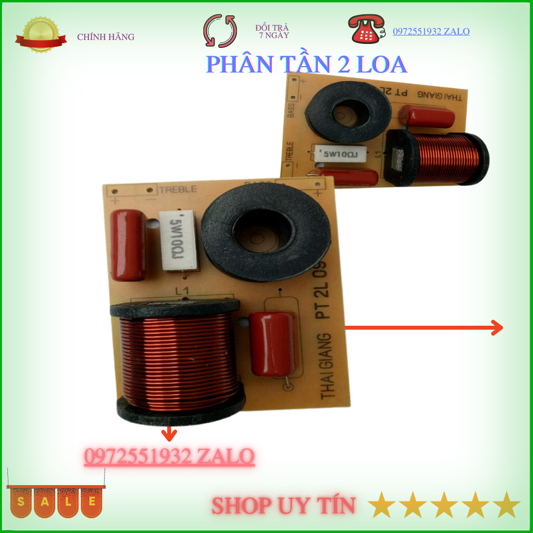 Mạch phân tần  2 loa 1 BASS 1 TREBLE linh kiện sịn  -1 CHIẾC