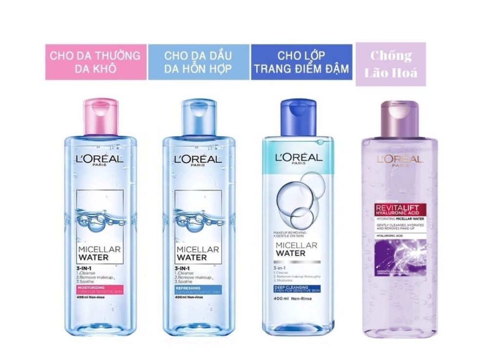 [L'Oreal Paris] Nước Tẩy Trang L'Orea 3-in-1 Micellar Water 400ml