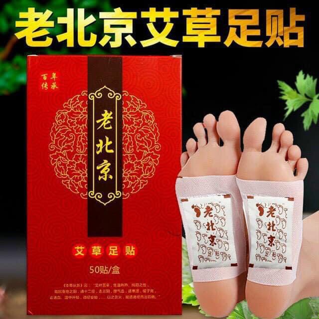 [ Free Ship] HỘP 50 Miếng dán chân thải độc - Miếng dán ngải cứu Bắc Kinh