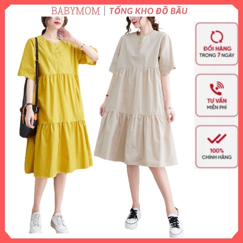 Váy bầu thời trang đẹp Aidenshop đầm bầu mùa hè thiết kế suông | Shopee  Việt Nam