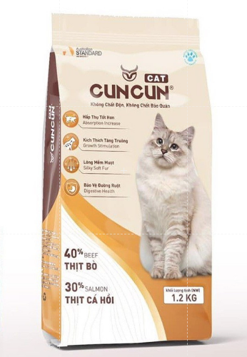 Thức Ăn Khô Cho Mèo 1,2kg - Hạt  CunCun