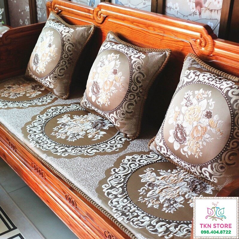Thảm trải ghế gỗ Tây Âu, thảm trải ghế hoàng gia, THẢM BÉO