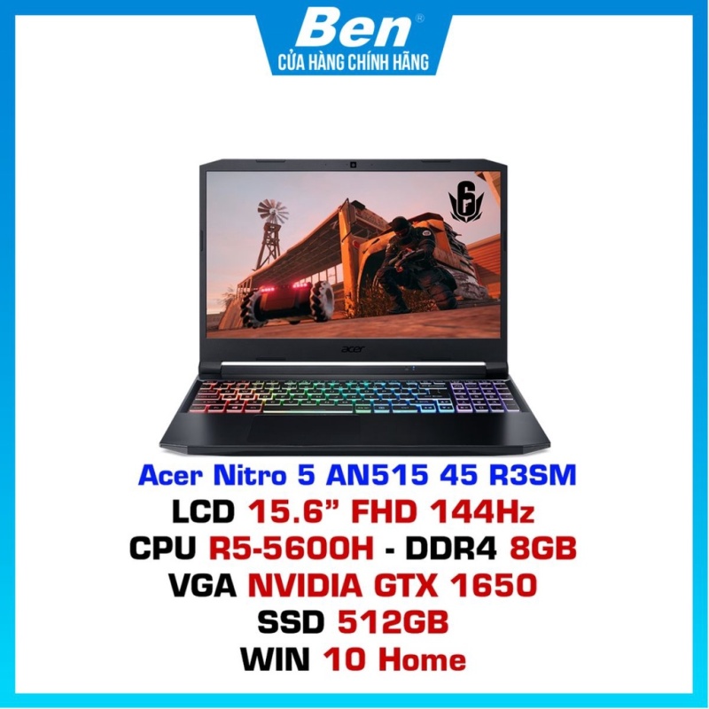 Bảng giá Laptop Acer Nitro 5 AN515-45-R3SM (NH.QBMSV.005)/ Black/ AMD Ryzen R5 5600H (3.20 Ghz, 16 MB)/ RAM 8GB DDR4/ 512GB SSD Phong Vũ