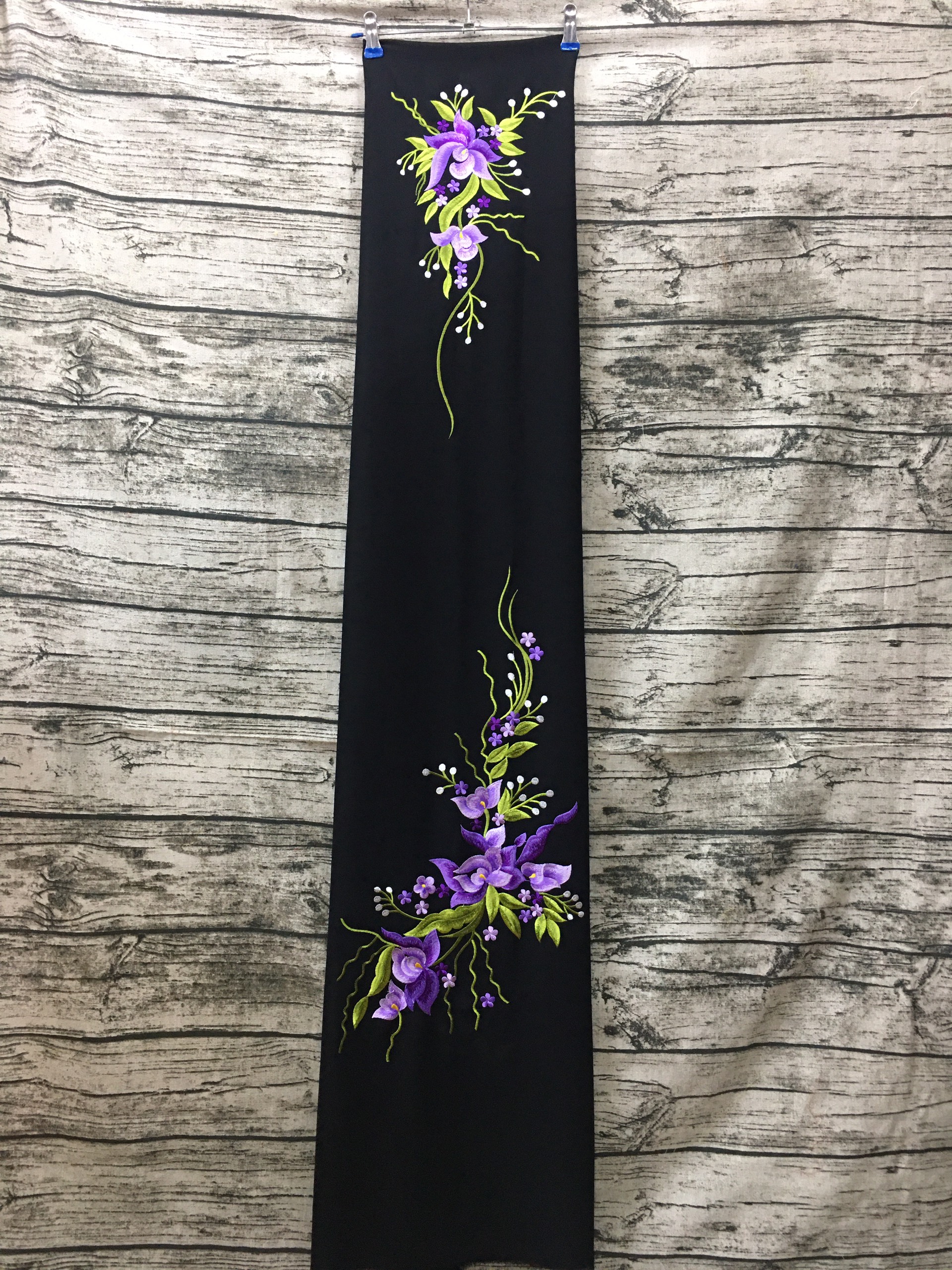 Vải áo dài thêu mẫu LH129