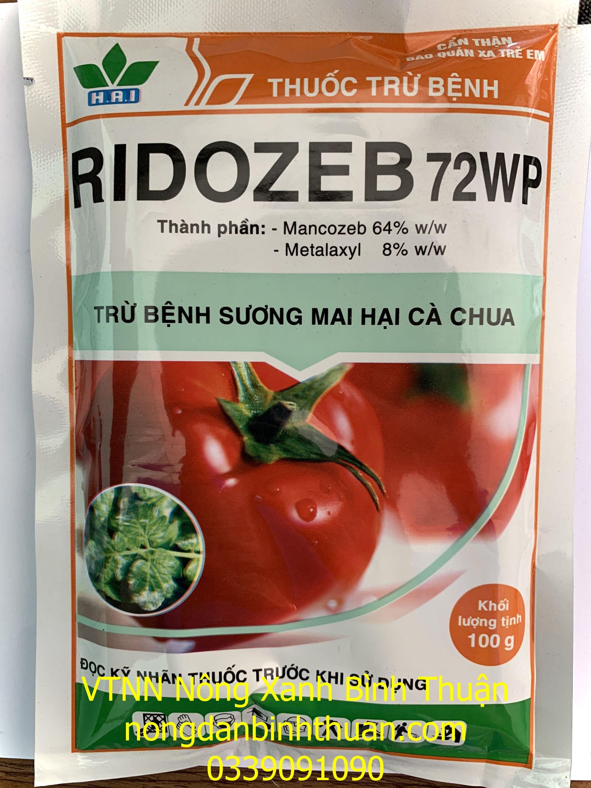 RIDOZEB 72WP TRỪ BỆNH SƯƠNG MAI HẠI CÀ CHUA