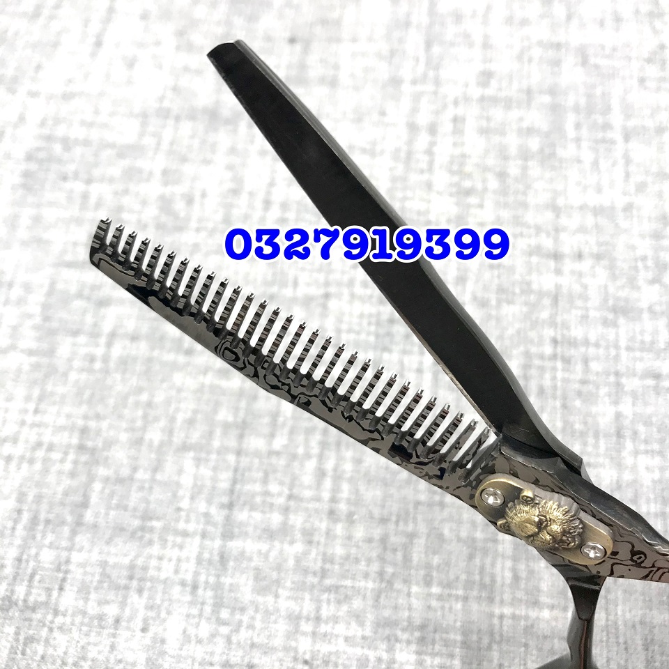 JG Kéo Cắt Tỉa Tóc Cao Cấp Siêu Bén Nhật 6.0in Thép S440C Độ Cứng Trên 62HRC Kèm Bao Da Chất Lượng Cao ( loang đen )