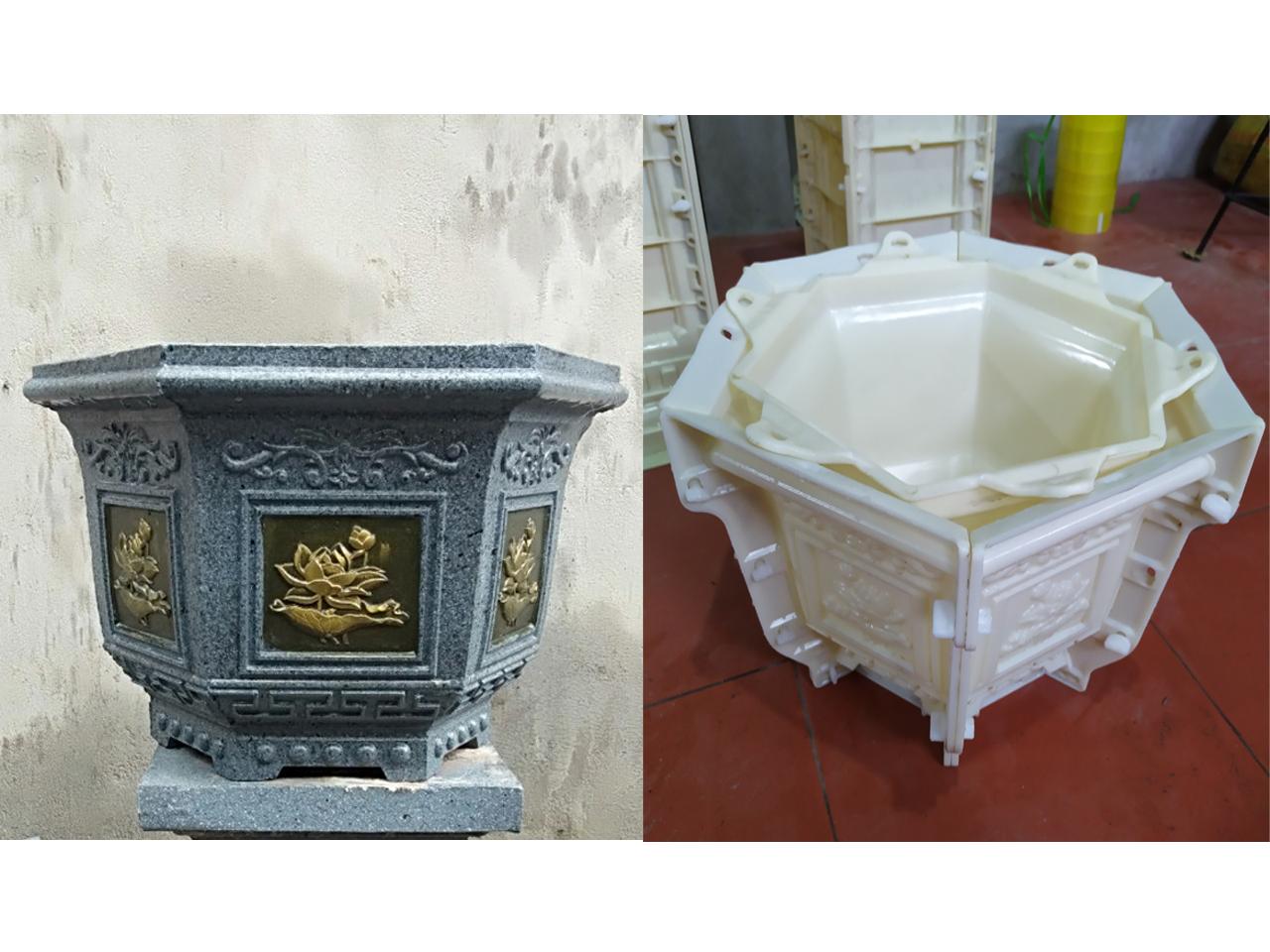 Khuôn chậu lục giác rộng 38cm