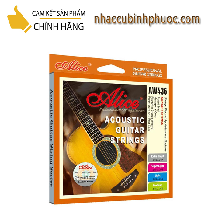 Bộ dây đàn Guitar thùng Alice AW436 (Bộ)