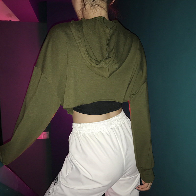 Áo Hoodie Cut Out Xanh Rêu