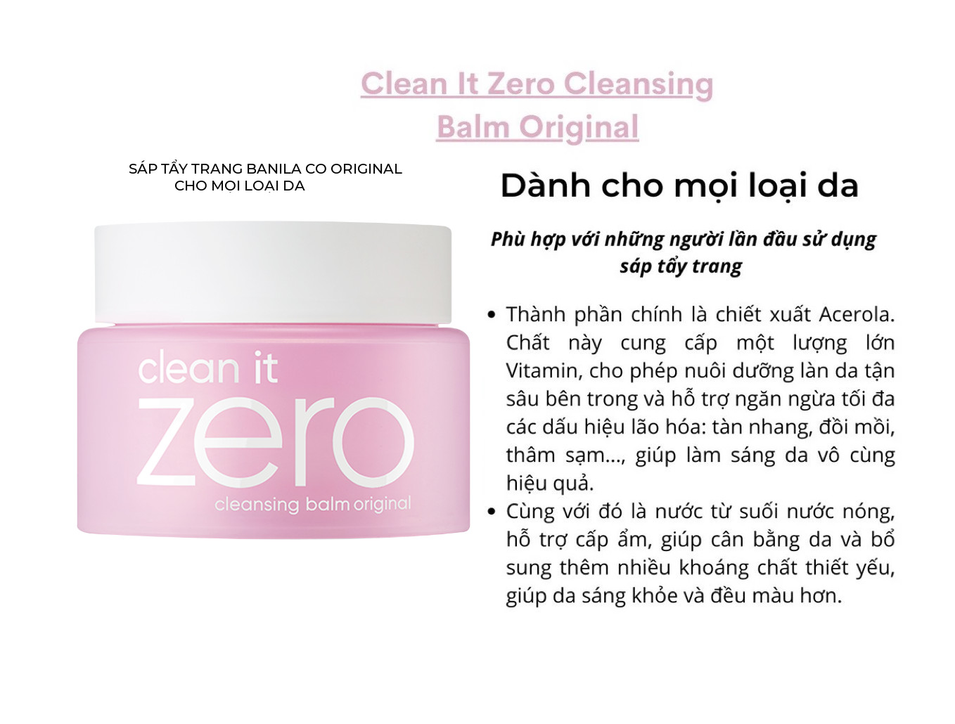 Sáp Tẩy Trang Banila Co Clean It Zero Cleansing Balm Original 50ml