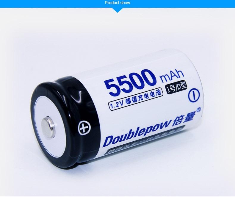 Bộ 02 pin sạc cỡ đại Doublepow D 5500mah