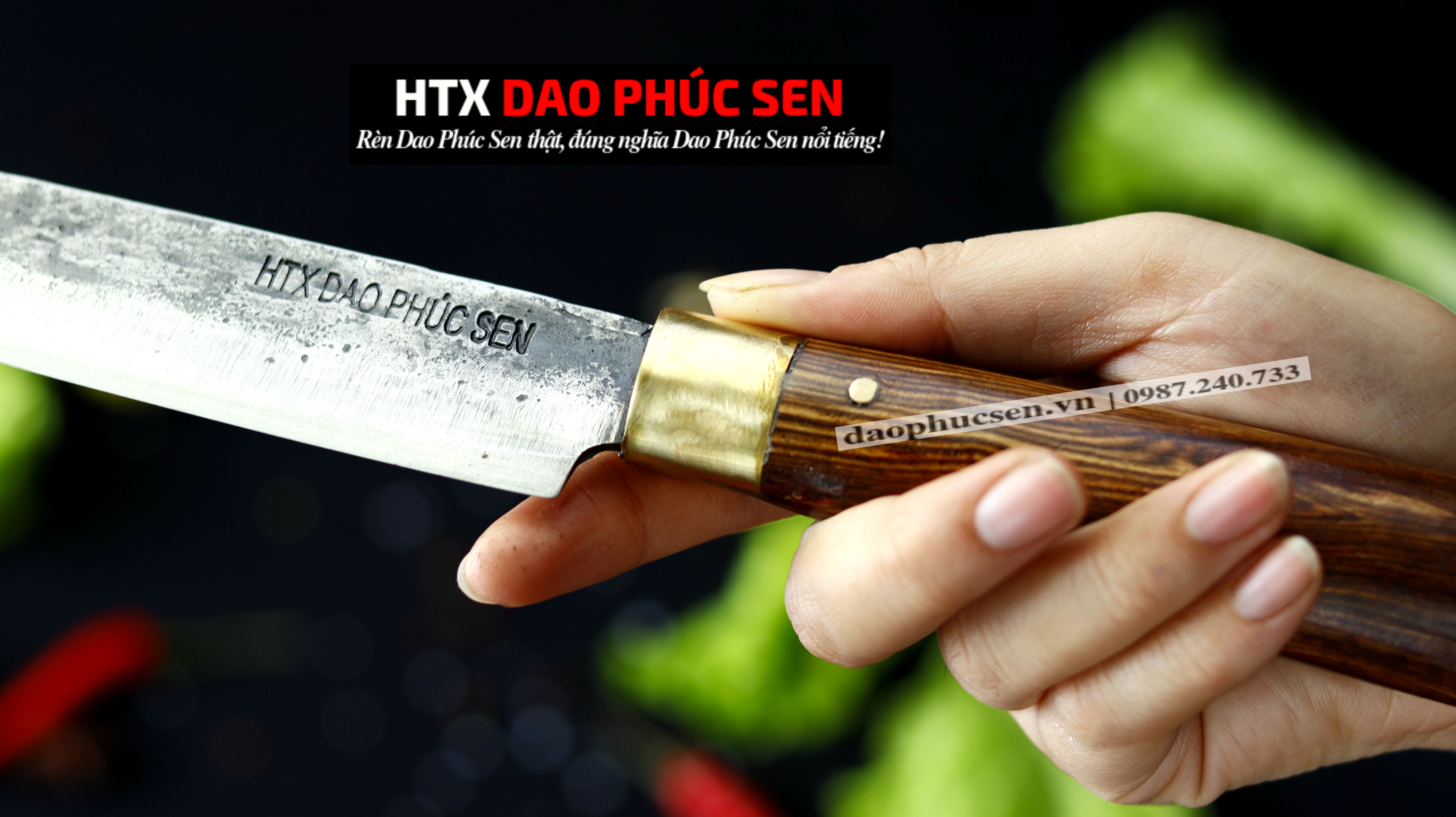 Dao phile nhíp xe rèn thủ công cán gỗ khâu đồng N14D