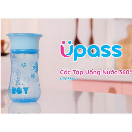 [HCM]Cốc tập uống nước 360 độ Upass 250ml